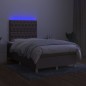 vidaXL Cama box spring con colchón y LED tela gris taupe 120x200 cm vidaXL Cama box spring con colchón y LED tela gris taupe 120x200 cm