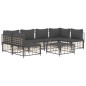 vidaXL Set muebles de jardín 7 pzas y cojines ratán PE gris antracita