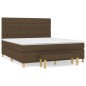 vidaXL Cama box spring con colchón tela marrón oscuro 180x200 cm vidaXL Cama box spring con colchón tela marrón oscuro 180x200 cm