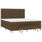 vidaXL Cama box spring con colchón tela marrón oscuro 180x200 cm vidaXL Cama box spring con colchón tela marrón oscuro 180x200 cm