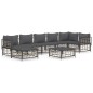 vidaXL Juego de muebles de jardín 8 pzas y cojines ratán PE antracita vidaXL Juego de muebles de jardín 8 pzas y cojines ratán PE antracita