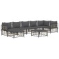 vidaXL Juego de muebles de jardín 8 pzas y cojines ratán PE antracita vidaXL Juego de muebles de jardín 8 pzas y cojines ratán PE antracita