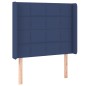 vidaXL Cama box spring colchón y luces LED tela azul 90x190 cm