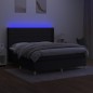 vidaXL Cama box spring colchón y luces LED tela negro 160x200 cm vidaXL Cama box spring colchón y luces LED tela negro 160x200 cm