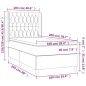 vidaXL Cama box spring colchón y luces LED tela crema 100x200 cm vidaXL Cama box spring colchón y luces LED tela crema 100x200 cm