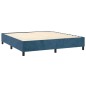 vidaXL Cama box spring colchón y LED terciopelo azul oscuro 160x200 cm vidaXL Cama box spring colchón y LED terciopelo azul oscuro 160x200 cm
