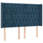 vidaXL Cama box spring colchón y LED terciopelo azul oscuro 160x200 cm vidaXL Cama box spring colchón y LED terciopelo azul oscuro 160x200 cm