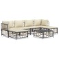 vidaXL Set muebles de jardín 7 pzas y cojines ratán PE gris antracita vidaXL Set muebles de jardín 7 pzas y cojines ratán PE gris antracita