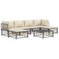 vidaXL Set muebles de jardín 7 pzas y cojines ratán PE gris antracita vidaXL Set muebles de jardín 7 pzas y cojines ratán PE gris antracita