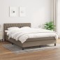 vidaXL Cama box spring con colchón tela gris taupe 140x190 cm vidaXL Cama box spring con colchón tela gris taupe 140x190 cm