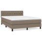vidaXL Cama box spring con colchón tela gris taupe 140x190 cm vidaXL Cama box spring con colchón tela gris taupe 140x190 cm