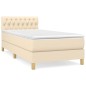 vidaXL Cama box spring con colchón tela color crema 100x200 cm vidaXL Cama box spring con colchón tela color crema 100x200 cm