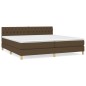 vidaXL Cama box spring con colchón tela marrón oscuro 200x200 cm vidaXL Cama box spring con colchón tela marrón oscuro 200x200 cm