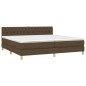 vidaXL Cama box spring con colchón tela marrón oscuro 200x200 cm vidaXL Cama box spring con colchón tela marrón oscuro 200x200 cm