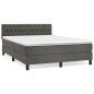 vidaXL Cama box spring con colchón terciopelo gris oscuro 140x190 cm vidaXL Cama box spring con colchón terciopelo gris oscuro 140x190 cm