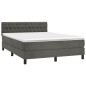 vidaXL Cama box spring con colchón terciopelo gris oscuro 140x190 cm vidaXL Cama box spring con colchón terciopelo gris oscuro 140x190 cm