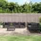 vidaXL Juego muebles de jardín 9 pzas y cojines acero gris antracita vidaXL Juego muebles de jardín 9 pzas y cojines acero gris antracita