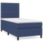 vidaXL Cama box spring con colchón tela azul 90x190 cm vidaXL Cama box spring con colchón tela azul 90x190 cm