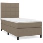 vidaXL Cama box spring con colchón tela gris taupe 80x200 cm vidaXL Cama box spring con colchón tela gris taupe 80x200 cm