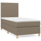 vidaXL Cama box spring con colchón tela gris taupe 80x200 cm