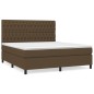 vidaXL Cama box spring con colchón tela marrón oscuro 180x200 cm vidaXL Cama box spring con colchón tela marrón oscuro 180x200 cm