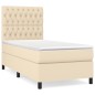 vidaXL Cama box spring con colchón tela color crema 100x200 cm vidaXL Cama box spring con colchón tela color crema 100x200 cm