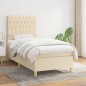 vidaXL Cama box spring con colchón tela color crema 90x200 cm vidaXL Cama box spring con colchón tela color crema 90x200 cm
