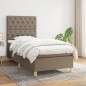 vidaXL Cama box spring con colchón tela gris taupe 80x200 cm