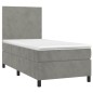 vidaXL Cama box spring con colchón terciopelo gris claro 80x200 cm vidaXL Cama box spring con colchón terciopelo gris claro 80x200 cm