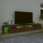 vidaXL Mueble de TV con luces LED marrón roble 260x36,5x40 cm vidaXL Mueble de TV con luces LED marrón roble 260x36,5x40 cm