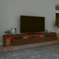 vidaXL Mueble de TV con luces LED marrón roble 260x36,5x40 cm vidaXL Mueble de TV con luces LED marrón roble 260x36,5x40 cm