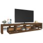vidaXL Mueble de TV con luces LED marrón roble 260x36,5x40 cm vidaXL Mueble de TV con luces LED marrón roble 260x36,5x40 cm