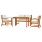 vidaXL Juego comedor de jardín 4 pzas con cojines madera maciza acacia vidaXL Juego comedor de jardín 4 pzas con cojines madera maciza acacia
