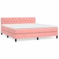 vidaXL Cama box spring con colchón terciopelo rosa 160x200 cm vidaXL Cama box spring con colchón terciopelo rosa 160x200 cm
