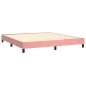 vidaXL Cama box spring con colchón terciopelo rosa 160x200 cm vidaXL Cama box spring con colchón terciopelo rosa 160x200 cm