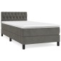 vidaXL Cama box spring con colchón terciopelo gris oscuro 90x190 cm vidaXL Cama box spring con colchón terciopelo gris oscuro 90x190 cm
