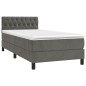vidaXL Cama box spring con colchón terciopelo gris oscuro 90x190 cm vidaXL Cama box spring con colchón terciopelo gris oscuro 90x190 cm