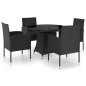 vidaXL Juego de comedor para jardín 5 piezas ratán sintético negro vidaXL Juego de comedor para jardín 5 piezas ratán sintético negro