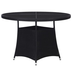 vidaXL Mesa de jardín 110x74 cm ratán sintético negro