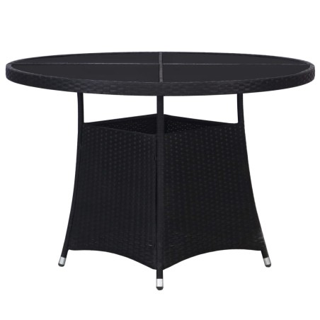 vidaXL Mesa de jardín 110x74 cm ratán sintético negro