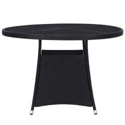 vidaXL Mesa de jardín 110x74 cm ratán sintético negro