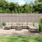 vidaXL Juego de muebles de jardín 10 pzas y cojines ratán PE antracita vidaXL Juego de muebles de jardín 10 pzas y cojines ratán PE antracita