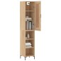 vidaXL Aparador de madera contrachapada roble Sonoma 34,5x34x180 cm vidaXL Aparador de madera contrachapada roble Sonoma 34,5x34x180 cm