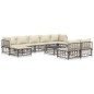 vidaXL Juego de muebles de jardín 10 pzas y cojines ratán PE antracita vidaXL Juego de muebles de jardín 10 pzas y cojines ratán PE antracita