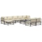 vidaXL Juego de muebles de jardín 10 pzas y cojines ratán PE antracita vidaXL Juego de muebles de jardín 10 pzas y cojines ratán PE antracita