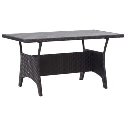vidaXL Mesa de jardín ratán sintético negro 120x70x66 cm