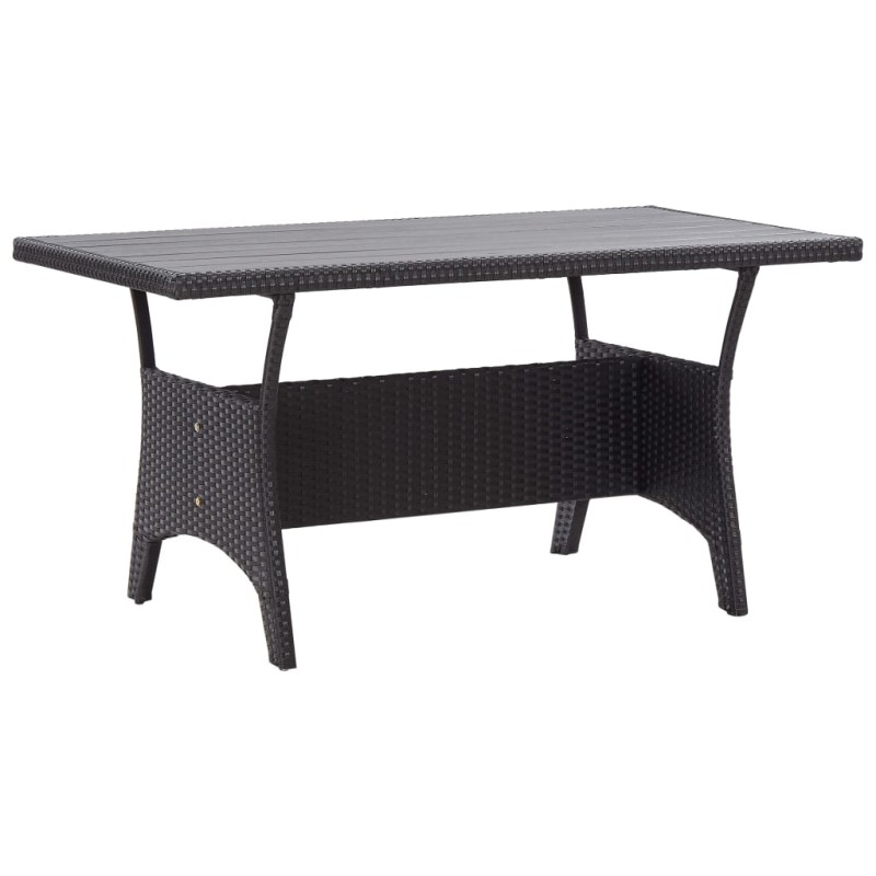 vidaXL Mesa de jardín ratán sintético negro 120x70x66 cm vidaXL Mesa de jardín ratán sintético negro 120x70x66 cm