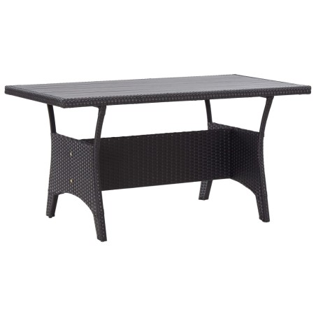 vidaXL Mesa de jardín ratán sintético negro 120x70x66 cm