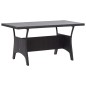 vidaXL Mesa de jardín ratán sintético negro 120x70x66 cm vidaXL Mesa de jardín ratán sintético negro 120x70x66 cm