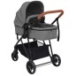 vidaXL Cochecito de bebés 2 en 1 de acero gris claro y negro vidaXL Cochecito de bebés 2 en 1 de acero gris claro y negro